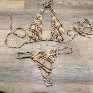 Plaid Halter Bikini Set - I.am.gia